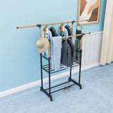 ZNTS 1pc, with wheels independent clothes rack , laundry drying rack, foldable and adjustable length, 61316635