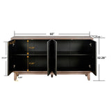 Mid Century Sideboard Buffet Cabinet with Solid Wood Legs 60" Kitchen Storage Cabinet Credenza with W1445P173038