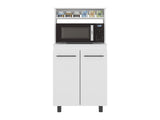Enderlin Microwave Stand with 3 Shelves, 2 Doors, 4 legs and Cabinet, White B097P474297