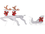 3-Piece Lighted Set of 2 Reindeer & Sleigh, Weather Proof Christmas Outdoor Decorations with Pre-lit 83834966