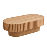 43.70Inch Modern Handcraft Drum Coffee Oval Coffee for Living Room,Small Wooden Coffee W2582P250631