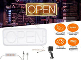 LED Neon Open Sign, Dimmable Business Store Front Light Sign with Controller & Hanging Chain, 85496558