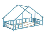 Twin Size Floor Bed Triangle Roof Frame and Support Bed Slats, Montessori Kids Playhouse Bed 25942984