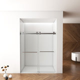 56"-60"W x 76"H Frameless Door, Double Sliding Door, 3/8'' Clear Tempered Glass W2011P197891