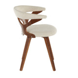Gardenia Mid-Century Modern Dining/Accent Chair with Swivel in Walnut and Cream Fabric by LumiSource B202P223568