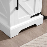 Farmhouse end table Nightstand Rectangular Farmhouse End Table with Barn Door and Adjustable Storage W2275P192793