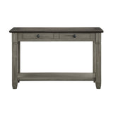 ZNTS Coffee and Antique Gray Finish 1pc Sofa Table with 2 Drawers Bottom Shelf Wooden Living Room B011P175712