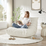 Fireside Chair, Lazy Floor Sofa, Accent Bean Bag Couches, Modern Armless Lounge Chair for Living W791P241292