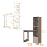 Riverton Computer Desk with Bookcase 4-Tier Shelf and Cabinet B128P148797