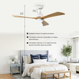 52" Ceiling Fan with Lights Remote Control,Quiet DC Motor 3 Blade Ceiling Fans 6 Speed W1592122606