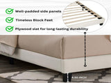 Findlay Plush 3D Upholstered Platform Bed in White Dove, Twin T2574P241783