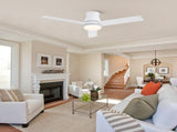 48" White Blades Lowe Profile Ceiling Fans with Light W1367134171