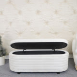 White Velvet, Modern Upholstered Storage Bench, End Of Bed Stool, For Living Room, Entryway, Bedroom 73346557