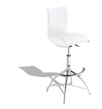 ZNTS Modern Barstool Leatherette/Chrome Adjustable Height In White Color B091119810