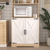 Pantry Cabinet with 2 Doors, 3-Tier Modern Kitchen Cabinet with Shelves, Freestanding Larder W409P225879