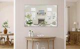 48x32 Oversized Modern Rectangle Mirror with SIlver Frame Decorative Large Wall Mirrors for W708P297399