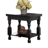 ZNTS Rustic Style Antique Black 1pc END TABLE Open Bottom Shelf Plank Style Table Top Living Room B011P214574