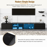 ON-TREND Modern APP Controlled LED TV Stand for TVs Up to 105'', Faux Marble Tabletop Media Console N721P171537B