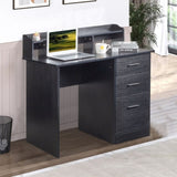 ZNTS 110*50*95cm Particleboard Paste Triamine Desktop Storage Layer Three Drawers Computer Desk Black 13565544