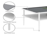 Rectangle Coffee Table with Tempered Glass top and White Legs, Modern Table for Living 38207692