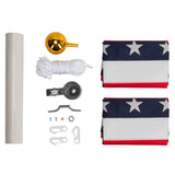ZNTS 20ft Solemn Outdoor Decoration Sectional Halyard Pole US America Flag Flagpole Kit 39488626