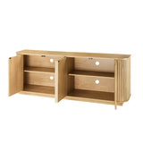 Sideboard Storage Cabinet TV Stand with wave pattern Buffet Cabinet Wooden Vertical Striped Cabinet W1162P323742