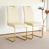 Modern PU dining chair Living room chair Upholstered chair, gold metal chair leg design, kitchen, W210P164983