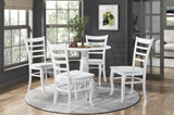 ZNTS White Finish Dining Chairs Set of 2 Wooden Ladder-Back Casual Farmhouse Style Kitchen Dining Room B011P188439