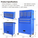 Rolling Tool Chest with Wheels and 8 Drawers, Detachable Large Tool Cabinet with Lock for Garage, W1239132602