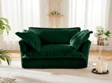 Slip-covered Armchair with 1 Big Back Cushion and 2 Big Toss Pillows, Single Deep Seat Comfy Single W3041P272937