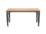 48" Heavy-Duty Adjustable Workbench, Rubber Wood Shop Table with Rubber Pads, over 2000 Lbs Capacity 44033289