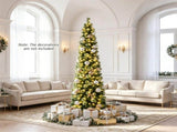 6ft Pre-Lit Slim Pencil Christmas Tree with 8 Light Modes & Remote Timer, Flame Retardant PVC, 05776987
