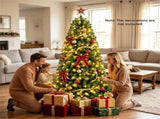 6 FT Pre-Lit Artificial Christmas Tree with 350 Dual Color LED Lights, 845 Branch Tips Hinged PVC 79630939