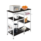 ZNTS 35.5" Kitchen Baker's Rack Utility Storage Shelf Microwave Stand 3-Tier 3-Tier Table For Spice Rack 41555443