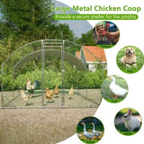 ZNTS Large Chicken Coop Metal Chicken Run with Waterproof and Anti-UV Cover, Dome Shaped Walk-in Fence W2505P194437