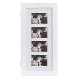 ZNTS Simple PVC Wood Grain Coating Photo Storage Damp-proof Jewelry Mirror Cabinet White 43628308