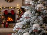 6PCS Set 3.9" Glass Christmas Ornaments Decorative Hanging Balls for Tree & Holiday Party Decor 97954427