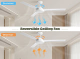 52" Ceiling Fan Without Light, 3 ABS Blades Farmhouse Ceiling Fan with Remote Control 6-speed W934P210178