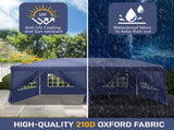 10'x20' Instant Pop Up Canopy Tent Blue, 6 Side Panels 2 Doors 4 Mesh Windows, 28/22mm Powder Coated 90065651