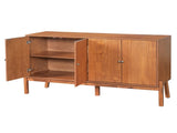 Vintage Sideboard Buffet Cabinet, 56.8" W x 18" D x 34.2" H, 4-Door Storage Cabinet with Metal N780P347334D