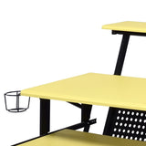 Yellow and Black Music Studio Desk with Keyboard Tray B062P184530