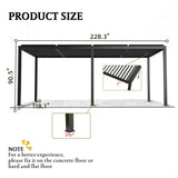 ZNTS 8640E Louver Pergola 10x19FT Aluminum Frame & Steel Louvers W2089P187625