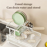 2-Tier Dish Drying Rack, Kitchen Dish Rack, Space-Saving and Durable, with Drainer Board and 83895441