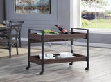 Jerrick Walnut & Black Finish Serving Cart B2726P286744