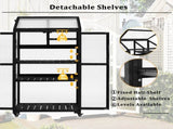 TOPMAX 62inch Height Wood Large Greenhouse Balcony Portable Cold Frame with Wheels and Adjustable WF297923AAB