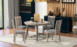 5-Piece Wood Dining Table Round Extendable Dining Table with 4 Dining Chairs, Dining Room Table 52113477