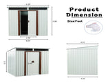 6ft x 5ft Outdoor Metal Storage Shed White W54071040