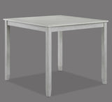 Rustic Farmhouse Transitional 5-Piece Counter Height Dining Set Square Table Linen Look Fabric B011P184056