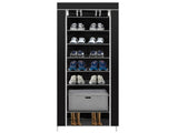 Room-saving 10-Layers 9 Lattices Non-woven Fabric Shoe Rack Black 48805228
