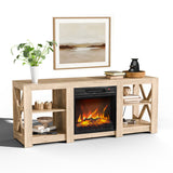 58 inch oak color double-sided cross fireplace cabinet 149 * 40 * 60cm 18 inch fireplace core 43944768